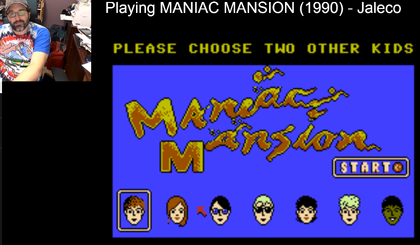 mookieghana's tweet photo. Mookie is playing MANIAC MANSION on twitch

https://t.co/1gwFAa6jDS

(Let's go for a fancy ending like Wendy publishing the manuscript but the aliens arresting the meteor during the TV appearance except some of the kids are dead.) https://t.co/0hSgn8r19H