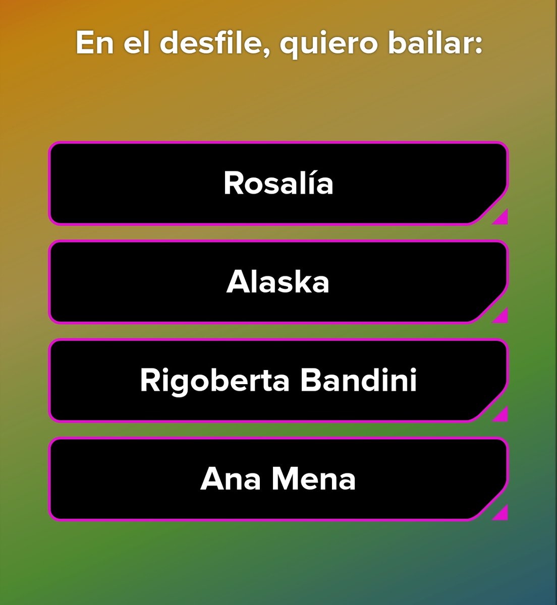 McTacon's tweet photo. Cuando en Tinder te hace elegir en sus "vibes del orgullo" entre ser basica, basica, basica y basica con un puntito facha... Eso si, ningun cantante que pertenezca al colectivo... Esto lo ha hecho un hetero y se nota demasiado... https://t.co/PXwn1CIUAy