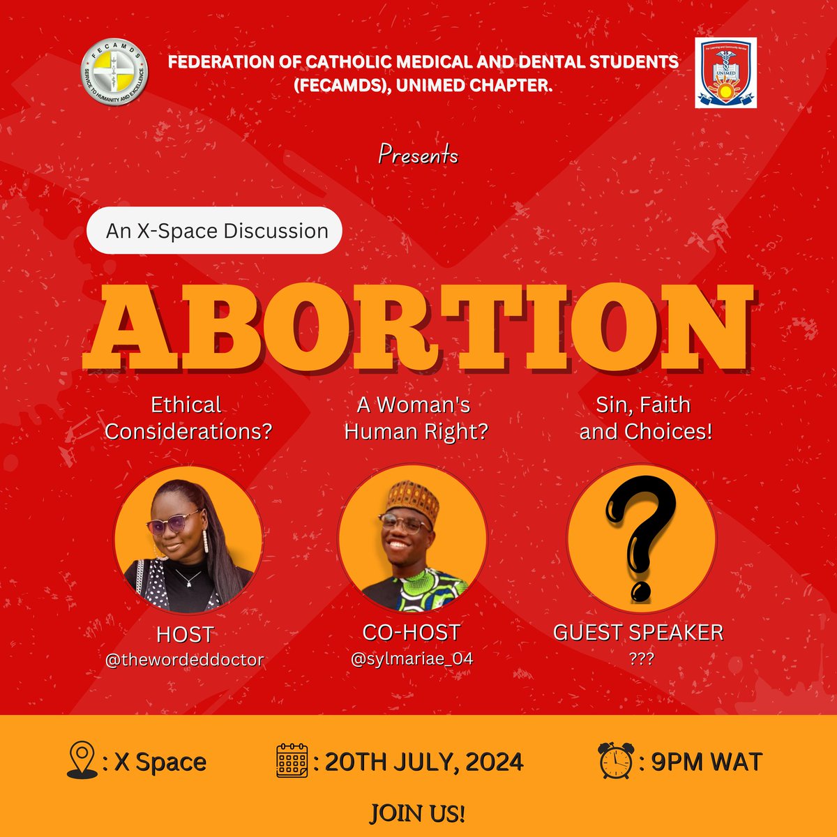 fecamds_unimed's tweet photo. 🚨🔥🚨🔥🚨🔥🚨🔥
FECAMDS!... In Christ we heal the sick!💃🏾
FECAMDS ooo!... In Christ we heal the sick ooo!!!🤩💃🏾

Get ready for a thought-provoking discussion! 🚀 Join our  1st ever X-Space on the 20TH of July, 2024: "Abortion". https://t.co/L3ki1F7Bxx