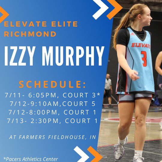 First tournament of July in Indy!!! Come check out my team and I! <a href="/kara_bacile/">Kara Bacile</a> <a href="/Elevate_Elite/">Elevate Elite</a> <a href="/RockitgirlsAAU/">RockIt Girls AAU</a>