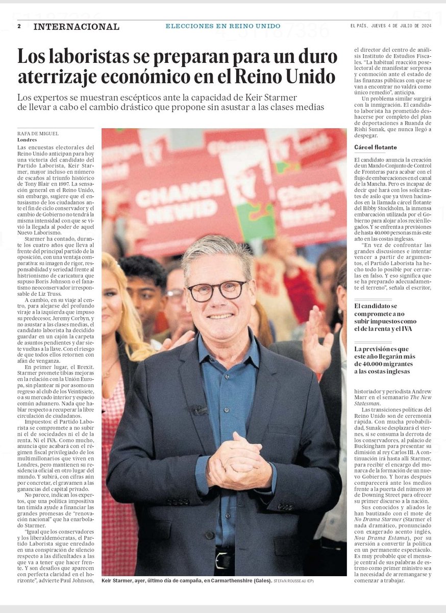 JuanKinka's tweet image. #UKElections2024 🗞

#KeirStarmer #LabourLandslide2024 

@DiarioLaPrensa