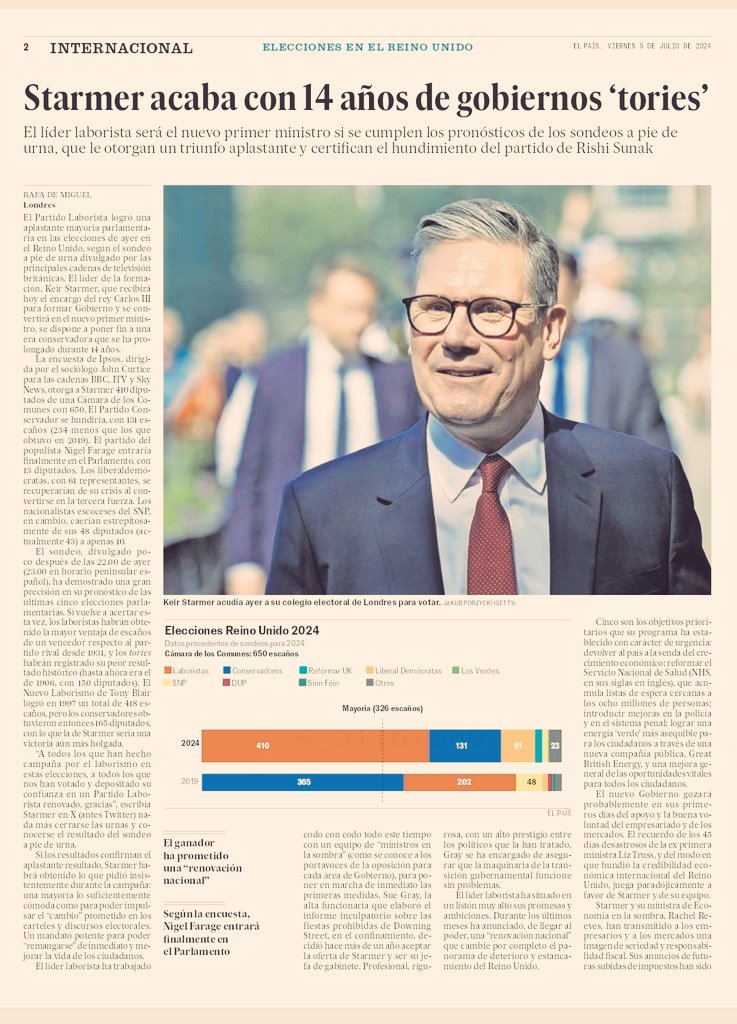 JuanKinka's tweet image. #UKElections2024 🗞

#KeirStarmer #LabourLandslide2024 

@DiarioLaPrensa