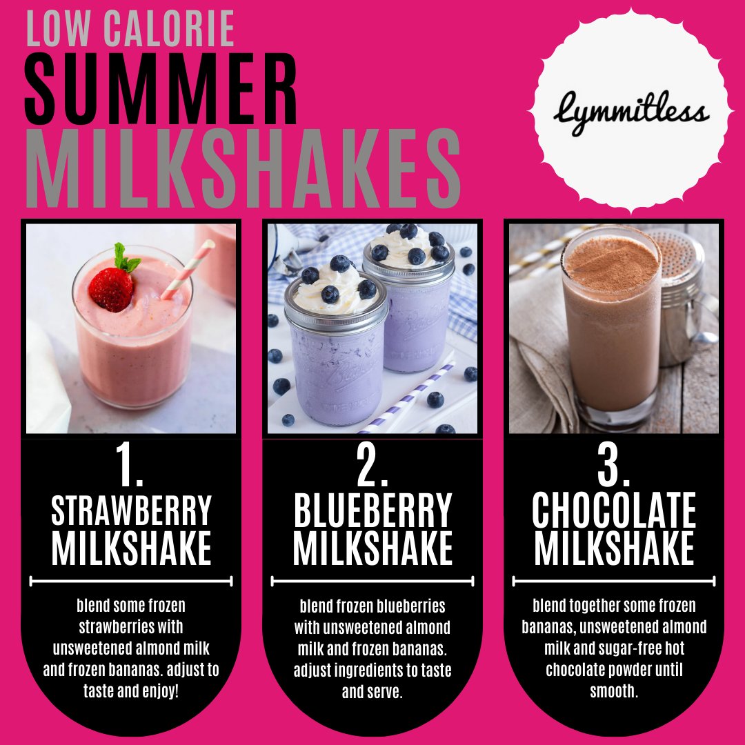 Lymmitless's tweet image. With only 80-120 calories per glass, these milkshakes are the perfect guilt-free treat this summer!
Add a dollop of fat-free whipped cream for extra decadence... 🍦 💪 #SummerTreats
