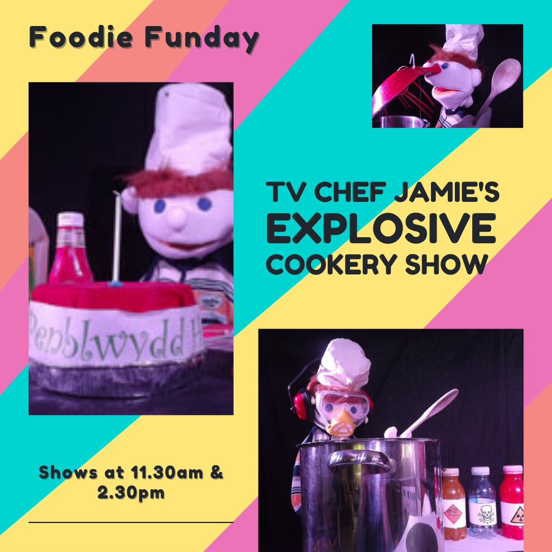 Come along to TV Chef Jamie's Explosive Cookery Show as part of Foodie Funday on Sat 20th July.

Jamie (no, not that Jamie!) is a world-famous TV celebrity chef - in his own world. He demonstrates how to cook healthy food with a complete disregard for hygiene &amp; safety. And health
