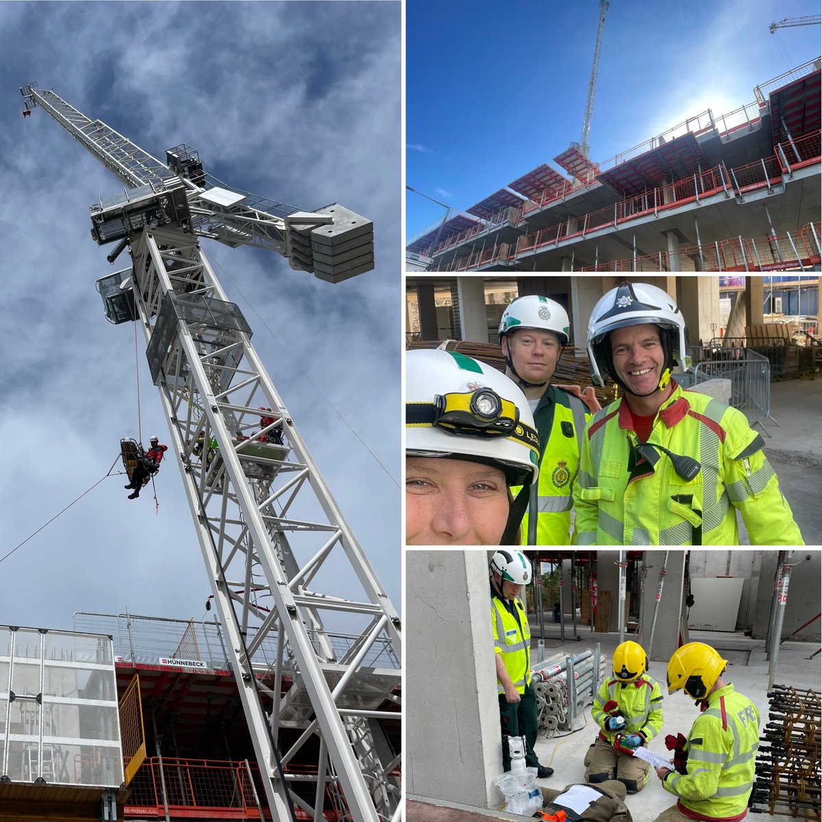 #exercise on a local #construction site involving tower cranes &amp;  #rescue of 3 pts from height. Thanks to Weststone Construction &amp; Select Cranes for the hospitality. Massive thanks <a href="/lancaster_fire/">Lancaster Fire Station</a> (Daz) for planning.

#MultiAgencyWorking  #RescueFromHeight
<a href="/NWAmbulance/">North West Ambulance Service</a>