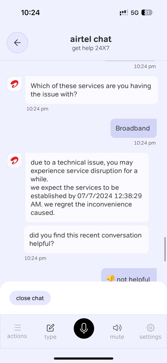 dhruvbaslas's tweet photo. @airtelindia @Airtel_Presence 

I have been having this issue from morning they have been changing time of issue fix from 6 PM then 9 PM then 12 AM 

There support of not at all helpful

Airtel Internet also sucks in ping 

But to charge money they are first https://t.co/6JyV9Ma8wb