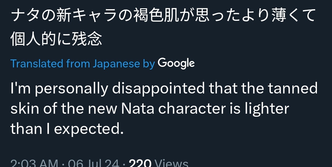 lol44477549's tweet photo. Okay last time I'm talking about this but it's nice to see that even JP fans are complaining about the skin tone of the Natlan characters https://t.co/RtH0J9dT37