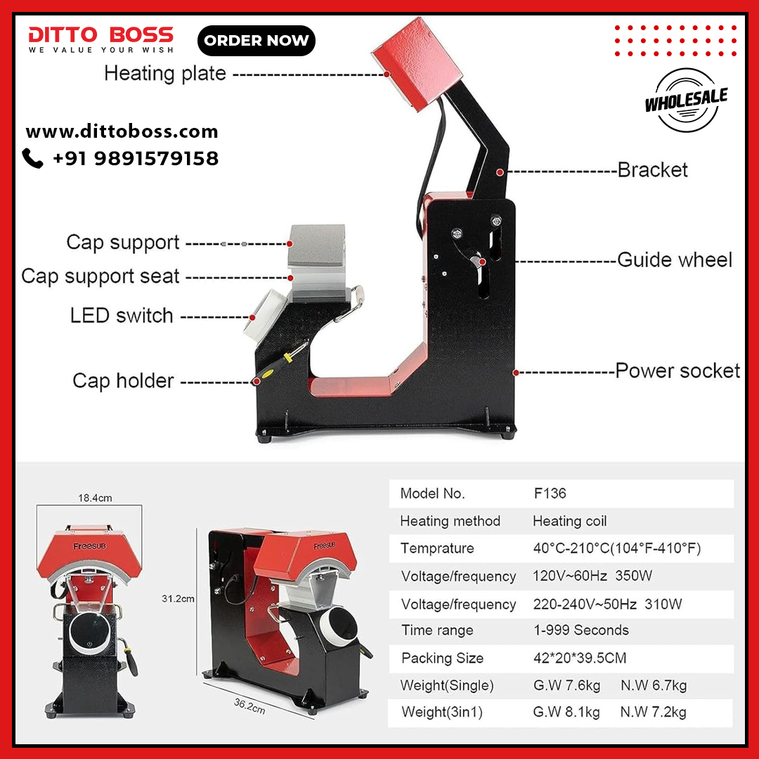 boss_ditto's tweet image. 🔥 Ready to revolutionize your cap printing game? Meet the Electric Cap Heat Press Machine by Ditto Boss! 🔥

🔗👉 dittoboss.com 🌐
📞 +91 9891579158 🌟

#CapPrinting #HeatPress #DittoBoss #CustomCaps #PrintingMachine #EasyPress #CraftingTools #HeatTransfer #CapDesign
