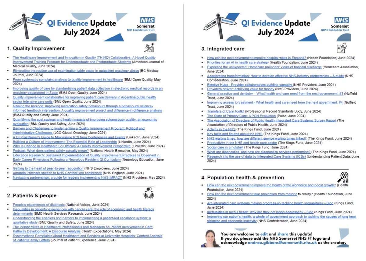 Dr Andrea Gibbons (@andreadgibbons) on Twitter photo 🔥HOT OFF THE PRESS: The July 24 QI Evidence Update is here 🔥
Get the latest MUST READ QI research & updates in just 2️⃣ pages⬇️ 💡
fabnhsstuff.net/fab-stuff/QIEv…
<a href="/FabNHSStuff/">AcademyOfFabStuff</a> <a href="/theQCommunity/">The Q community</a> <a href="/DrAmarShah/">Amar Shah</a> @LouRodrigues_QI <a href="/RoyLilley/">Roy Lilley 💙</a> @Librarianpocket <a href="/WhoseShoes/">Gill Phillips (WhoseShoes@bsky.social)</a> <a href="/lockley_leeanne/">Leeanne Lockley 🏳️⚧️</a> 🔥HOT OFF THE PRESS: The July 24 QI Evidence Update is here 🔥
Get the latest MUST READ QI research & updates in just 2️⃣ pages⬇️ 💡
fabnhsstuff.net/fab-stuff/QIEv…
<a href="/FabNHSStuff/">AcademyOfFabStuff</a> <a href="/theQCommunity/">The Q community</a> <a href="/DrAmarShah/">Amar Shah</a> @LouRodrigues_QI <a href="/RoyLilley/">Roy Lilley 💙</a> @Librarianpocket <a href="/WhoseShoes/">Gill Phillips (WhoseShoes@bsky.social)</a> <a href="/lockley_leeanne/">Leeanne Lockley 🏳️⚧️</a>