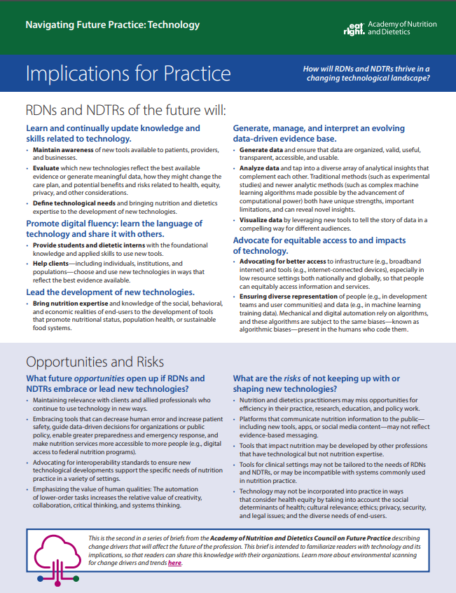 ni_dpg's tweet photo. Have you checked out the recent Technology Brief by AND?  What are some ways you are using technology in your practice?  

To read the full article click here:  https://t.co/sBO7TJ4ibI https://t.co/ZoMbM6l7VR