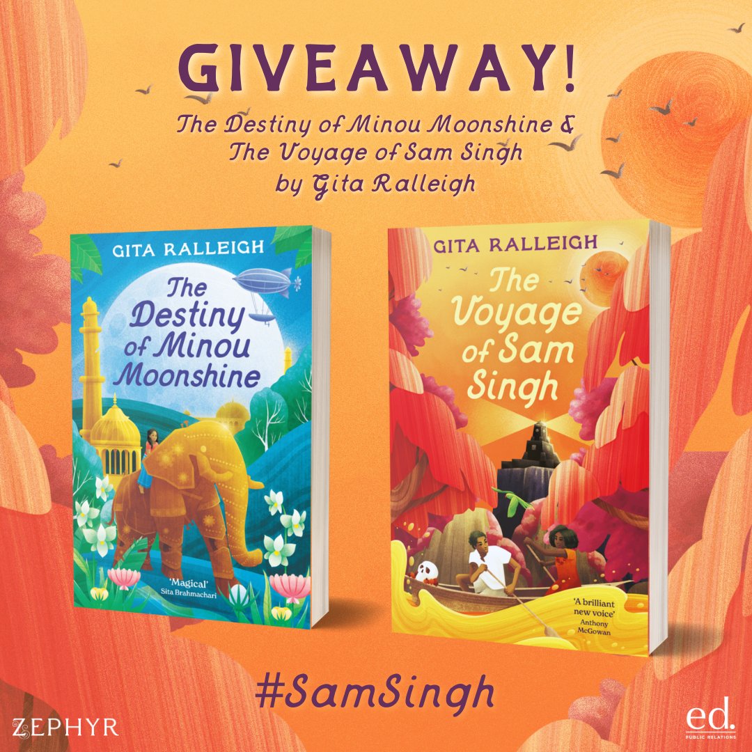 As my stop on the #SamSingh blog tour today, <a href="/ed_pr/">ed public relations</a> <a href="/_ZephyrBooks/">Zephyr Books</a> have asked me to hold a giveaway! To win both The Voyage of Sam Singh and the Destiny of Minou Moonshine, please RT and follow both me and  @storyvilled . Will pick winner randomly on the 9th, good luck! 🧡🧡🧡