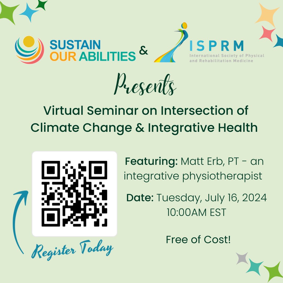 OurAbilities's tweet photo. Join us for a fantastic virtual learning opportunity on the intersection of climate change and integrative health! 
https://t.co/W2hwJG3XT8
#climatehealth #health #sustainability https://t.co/CbEtWZynSn