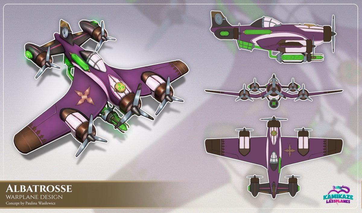 hexemori's tweet photo. Today I'd like to show first concept I did for Kamikaze Lassplanes: Albatrosse warplane! ✈️💥

Concept art of a warplane called Albatrosse, based on a human form of the main character (Alba) from Kamikaze Lassplanes.

as link for more: https://t.co/OXQU5XIkrj

#gameart #gamedev https://t.co/kuuByEl9Gn