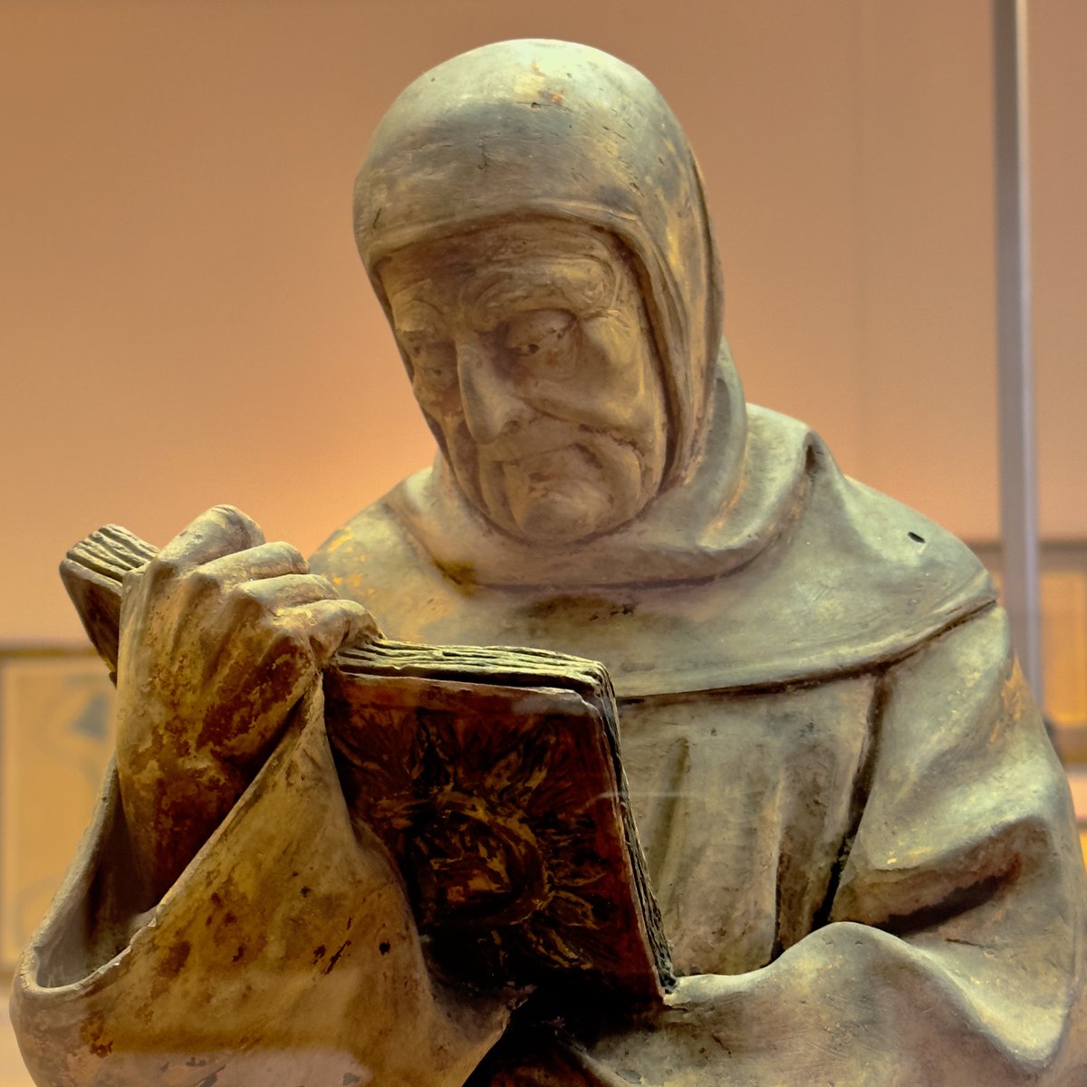 strummerman's tweet photo. #AlphabetChallenge
#WeekAforArt 
Art: the mysterious power of the inert and inanimate to move the human imagination to places never before thought of... Walsall art gallery  French terracotta monk with book https://t.co/hQC5du2E2d