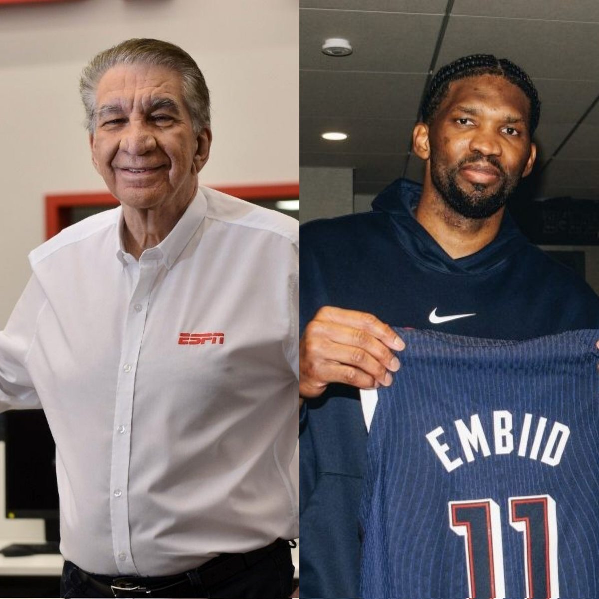 NBAdabad's tweet photo. Zé Boquinha sobre Joel Embiid não defender a Seleção de Camarões:

"Acabou o sentido pátria. Ele preferiu garantir uma medalha de ouro nas Olimpíadas (indo jogar para os Estados Unidos), já que na NBA nunca foi campeão." https://t.co/RXD9x6V837