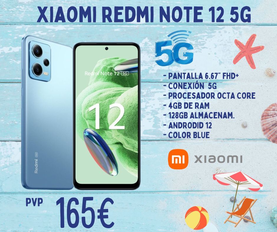 BEEPMonforteCid's tweet image. 👉 ¡NOVEDAD!

Xiaomi  REDMI NOTE 12 &quot;5G&quot; disponible en Beep Monforte del Cid  por sólo 165€

- Pantalla 6.67&quot; FHD+
- Conexión  5G
- Procesador OCTA CORE
- 4GB de RAM
- 128GB Almacenam.
- ANDRODID 12
- Color BLUE

#Xiaomi #Note12 #5G #4GB #128GB #Android12 #Redmi  #iloveBEEP