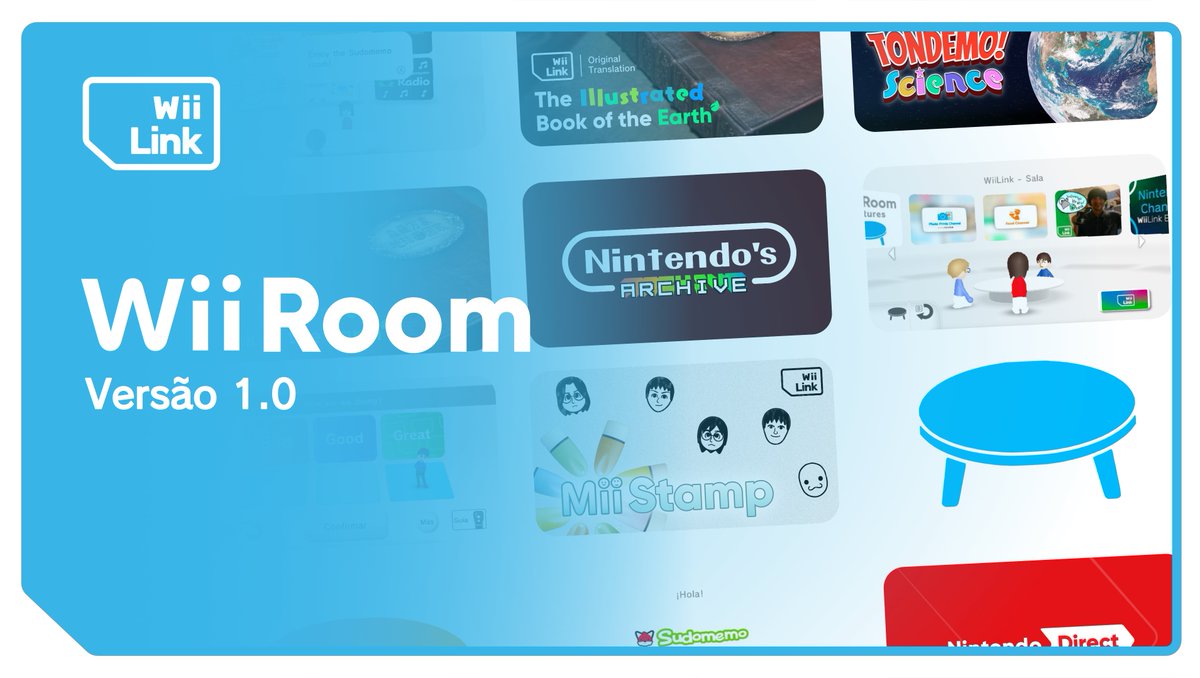 WiiLink_ptbr's tweet photo. 【Wii Room📺】

Depois de muito tempo, finalmente lançamos a versão 1.0 do Wii Room!

Aproveitem as novas traduções, novos conteúdos e muito mais.

Disponível em português do Brasil! https://t.co/uxSQcVaUmo