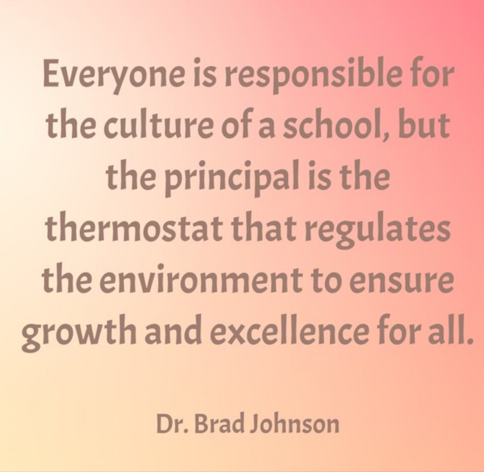 Everyone is responsible, but the principal is the thermostat.