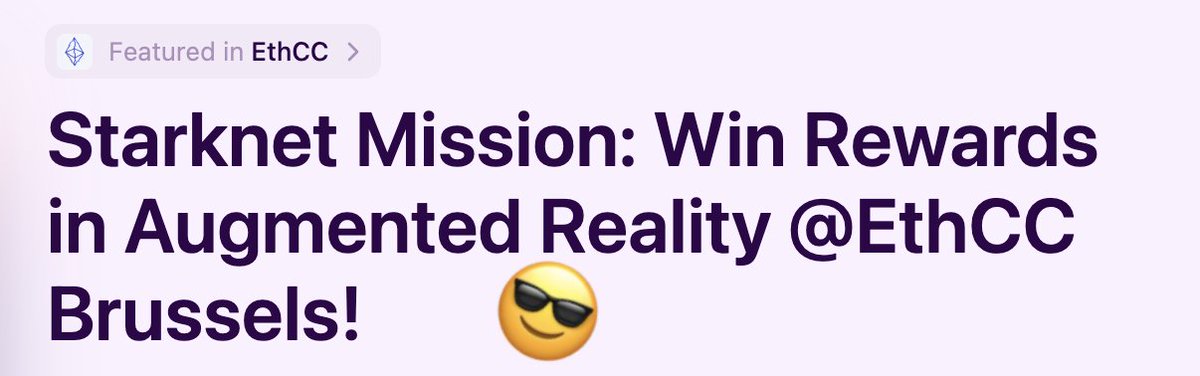 Imagine strolling through Brussels, enjoying a waffle, and battling aliens at the EthCC venue. Sounds fun, right?👾

Join the <a href="/Starknet/">Starknet 🐺🐱</a> AR mission in collaboration with <a href="/XAR_Labs/">XAR</a> and win rewards!🎮

The adventure starts on July 7th!

lu.ma/s88ei8lj