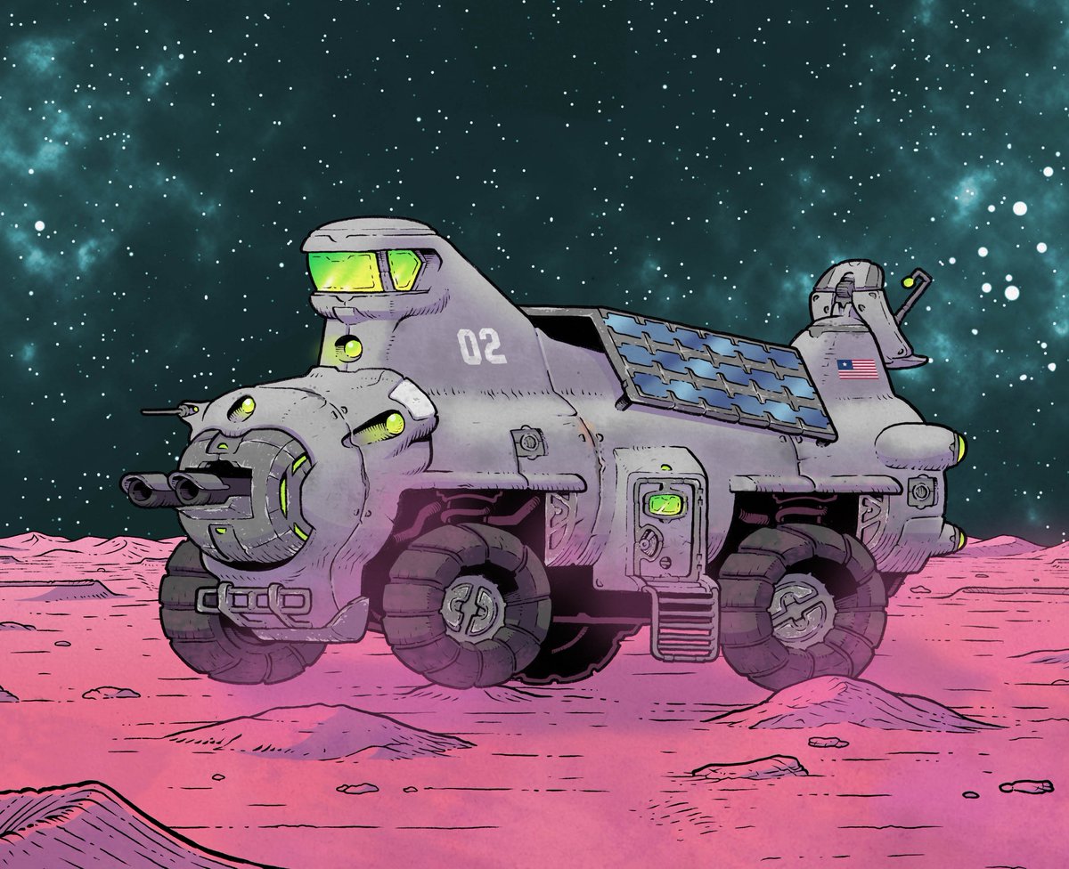 Armed Luna vehicle design with added background: 
#scifi #scifiart