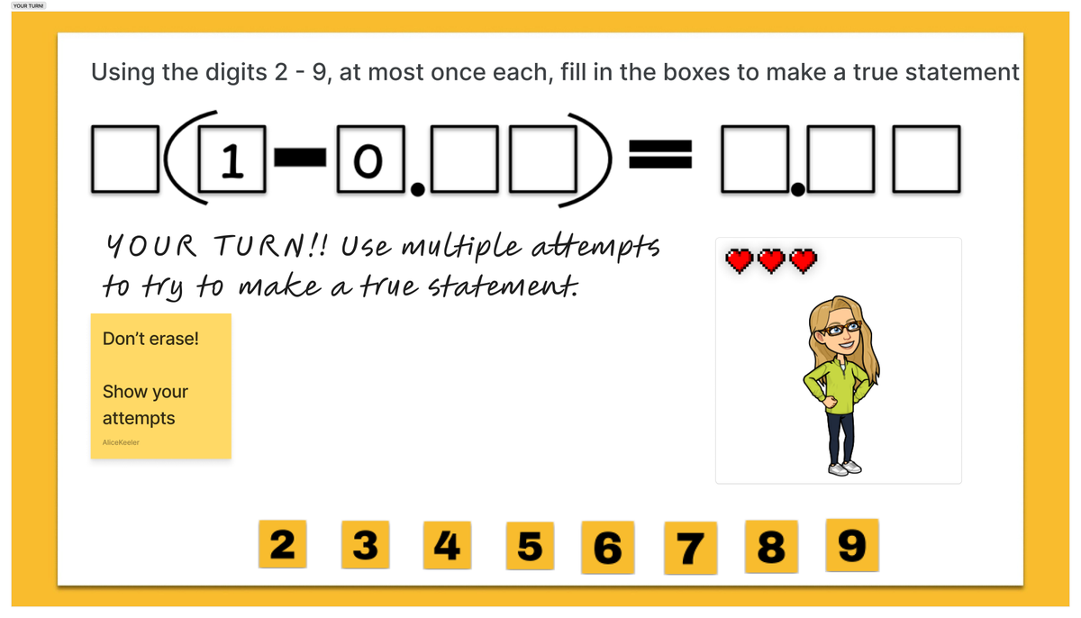 alicekeeler's tweet image. Try this #FigJamEDU for demonstrating sales discount. 

figma.com/community/file…

#MathChat #MathProblem @openmiddle @FigmaEDU_alex