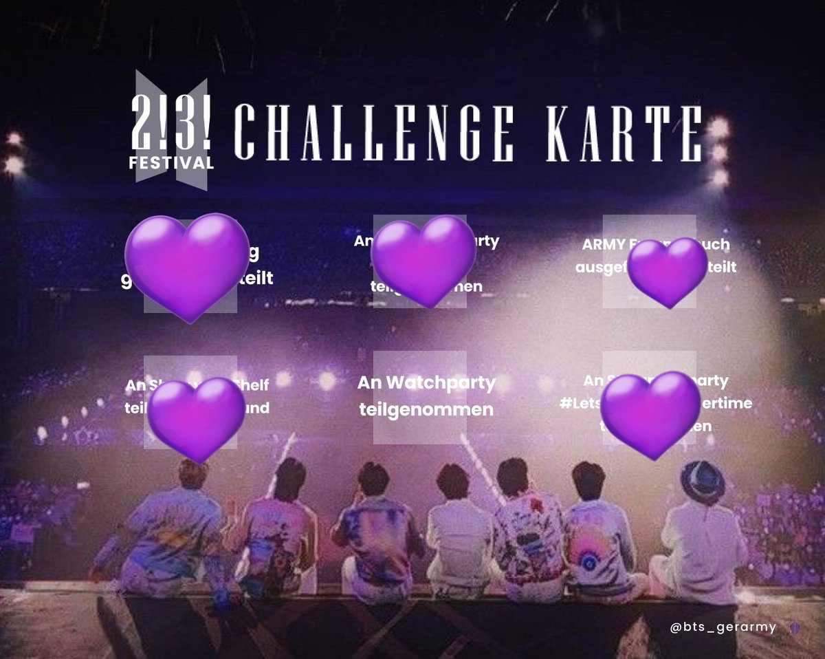 Purple_Sunchyne's tweet photo. Ich hab kein Discord aber ansonsten ist meine Karte komplett. Danke für das schöne #23Festival @BTS_GerARMY 💜🥰🥳 #LetsFetz 🥳 https://t.co/NyyfzsZiWV
