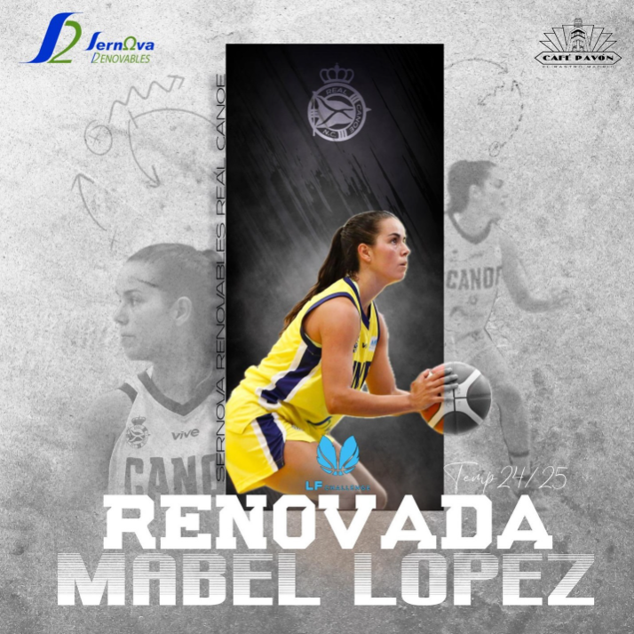 🚨 Mercado #LFChallenge: Mabel López (<a href="/mabel_lopez01/">Mabel</a>) continuará en el Sernova R. <a href="/realcanoe/">Real Canoe NC</a> 

▶ Tiro exterior garantizado para el perímetro de las canoistas en su segunda temporada

🗓️ 2001 | 📏 1,74 m.
⛹️‍♀️ Escolta | 🌍 Española

📝 Más información ⬇️
feb.es/2024/7/6/balon…