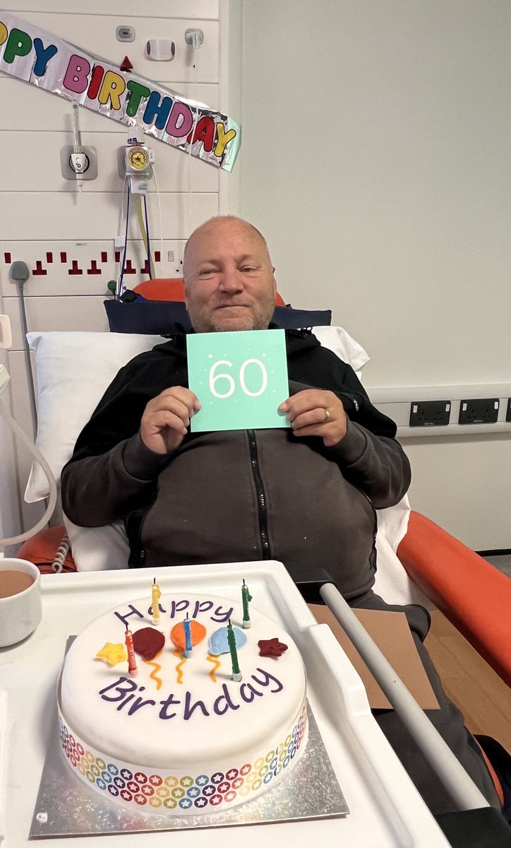 MB 60th Birthday. Thanks to SFH charity for providing patient’s lovely bday cake. (Photo taken with consent)