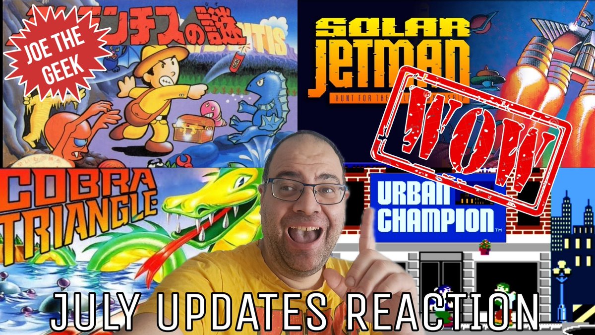 JoeTheGeek416's tweet photo. More games are coming to the #NintendoOnlineExpansionPack??!! 😱♥️ That's right, and I got my first look 🥰🥰🥰 🎮 #joethegeekreactions #cobratriangle #solarjetman #themysteryofatlantis #urbanchampion #donkeykongjrmath #machrider #golfnes #gamer #nintendo #joethegeek https://t.co/0z903DVved
