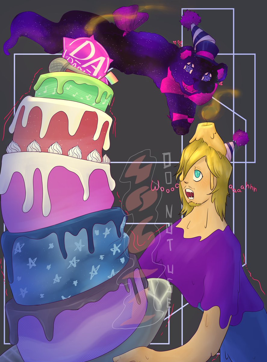40d6_1's tweet photo. Aight never thought i was gonna finish it in time but heres my little smt for the #daradio 's 1 Year anniversary -
.
.
.
(ft. WaxWill and B-Day boy Febby!)
My head hurts- i cant draw cakes.
#dagames #febby #fanart #Anniversary https://t.co/a6uLBj0NcQ