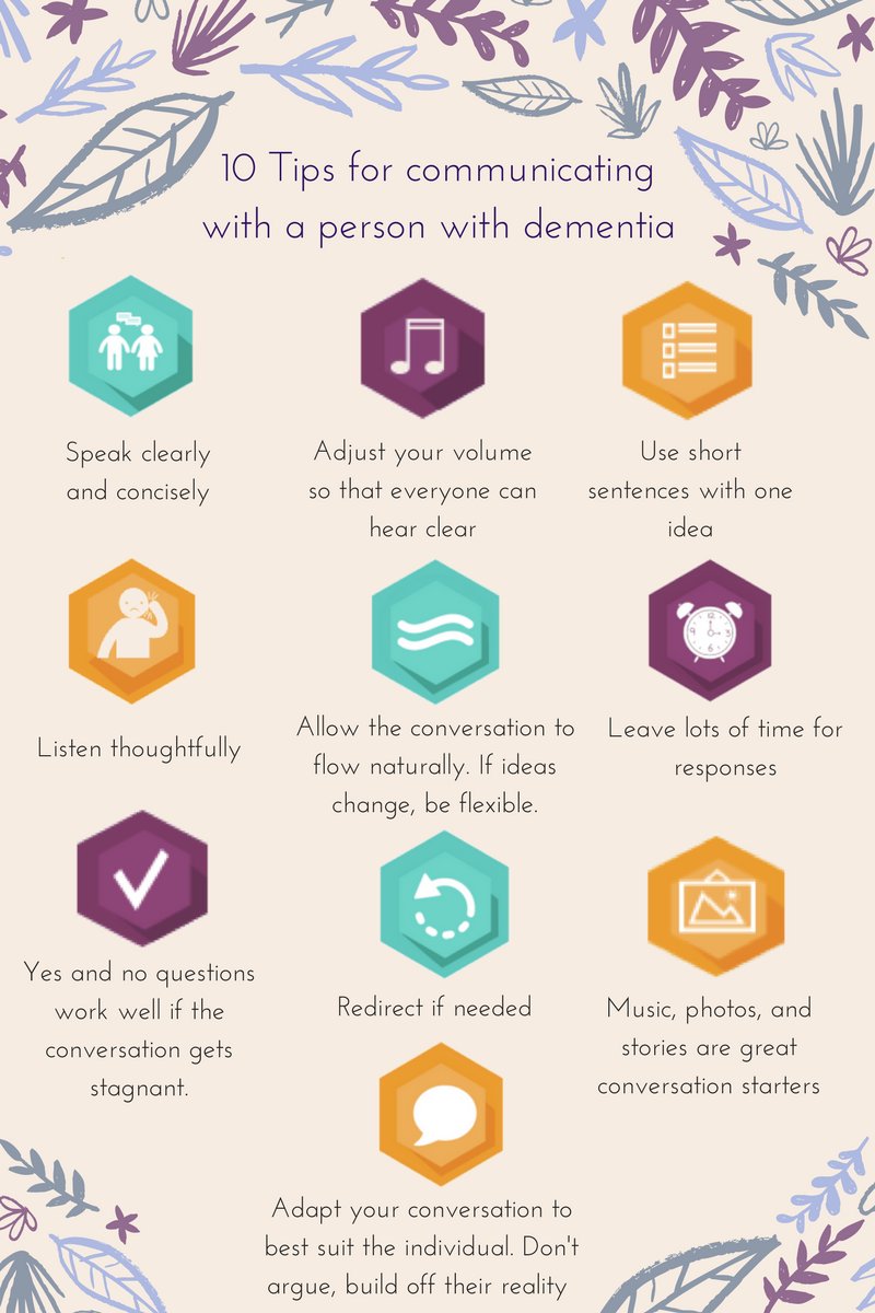 10 Tips for communicating with a person who has #dementia 

#Alzheimers #caregiving