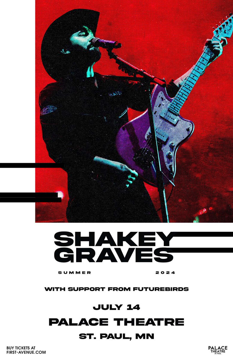 Sunday, July 14th, <a href="/ShakeyGraves/">S H A K E Y G R A V E S</a> will play the <a href="/PalaceStPaul/">Palace Theatre</a> (18+) and we have a pair of tickets to give away! RT to ETW and we'll pick a winner Sunday 11am.
first-avenue.com/event/2024-07-…
