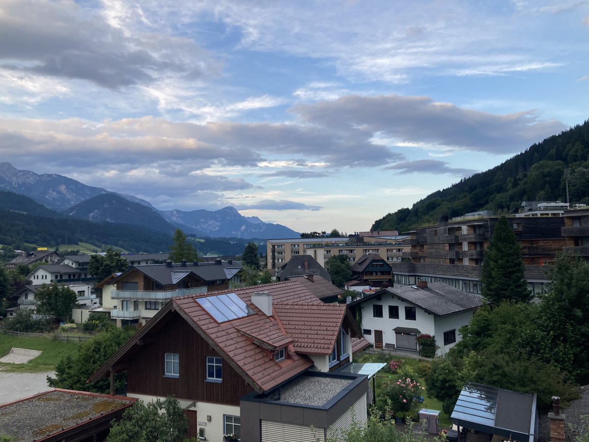 I actually can’t bear to watch. Sat on a balcony in Austria with this view getting penalty updates. #ComeOnEngland