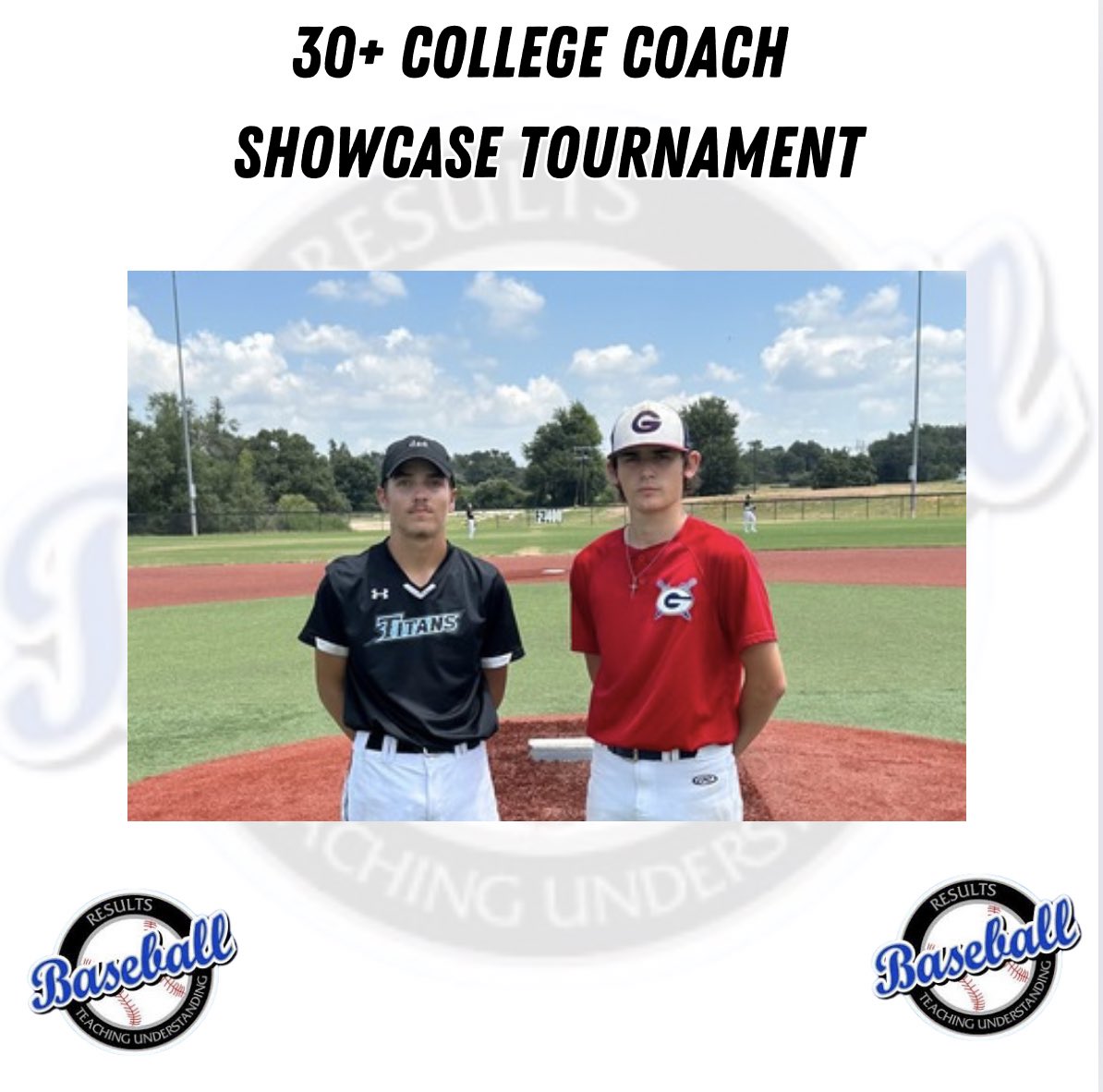 RBTournaments.com
30+ College Coach Showcase Tournament

Titans TX
🆚
Gladiators

PoG: Jackson Reed 6.1 IP, 2 R
Carter Smoller 5 IP, 5 K, 1 ER

⚾️ 30+ College Coaches Attending and Meeting with ALL Teams ⚾️

#RBTournaments