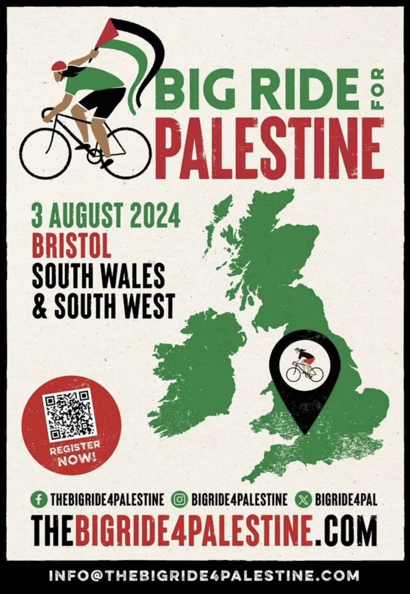 On 3rd August 2024, volunteers from WMCF (including a trustee who hasn't sat on a bike for 30 years!) will be joining the Big Ride for #Palestine 🇵🇸, cycling from Newport 🏴󠁧󠁢󠁷󠁬󠁳󠁿 to Bristol 🏴󠁧󠁢󠁥󠁮󠁧󠁿 to raise money for the children of Gaza. If you’d like to DONATE: rb.gy/0ft9ik