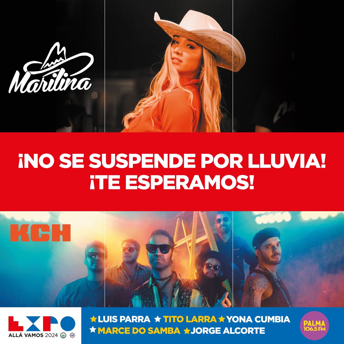 ¡La fiesta no se suspende!🎉

Te esperamos con todo en los conciertos de hoy en el ruedo central de #NuestroLugar 🤩

Ni la lluvia nos para😎