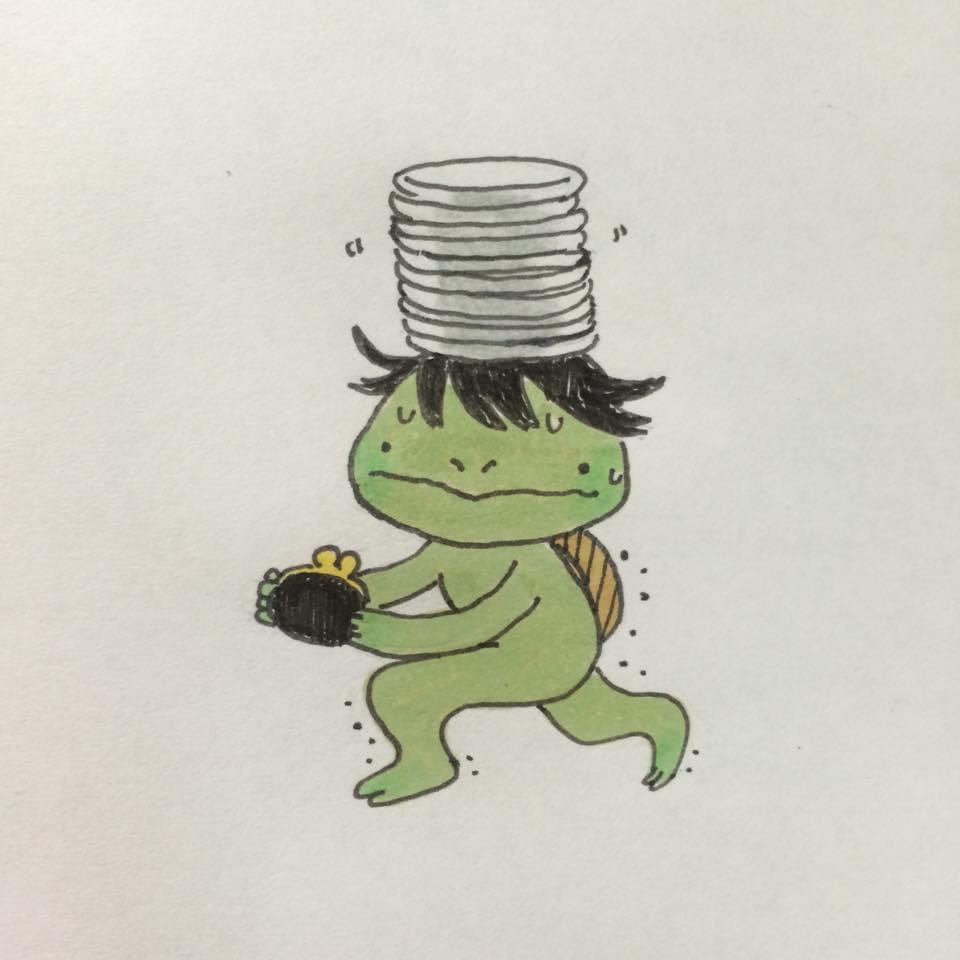 「10年前に描いた「かっぱ 寿司」がかわいいので見てください 」|わたなべ萌@ﾃﾞｻﾞﾌｪｽ両日 A-217のイラスト