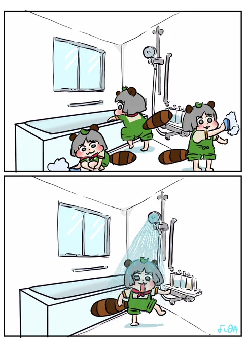 お風呂掃除
#ぽこあーと 