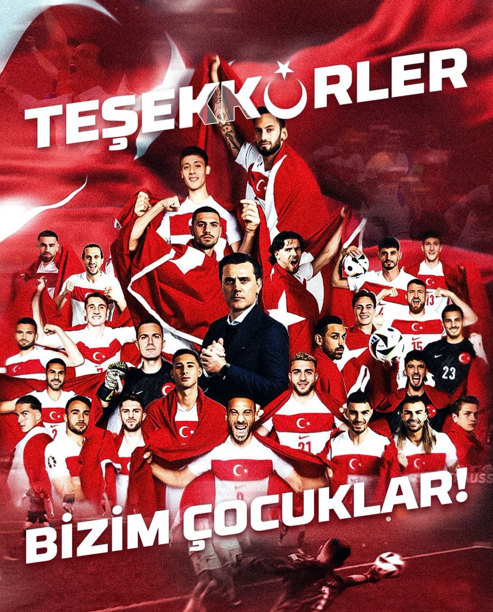 “Sanmasınlar yıkıldık sanmasınlar çöktük,
Bir başka bahar için sadece yaprak döktük”

Her şey için teşekkürler çocuklar, bu turnuva hem birlik beraberliğin güzelliğini bize hatırlattı hem de gelecek adına umutlarımız oldu. 
Hedef şimdi hız kesmeden 2026 ve 2028 olmalı 🇹🇷