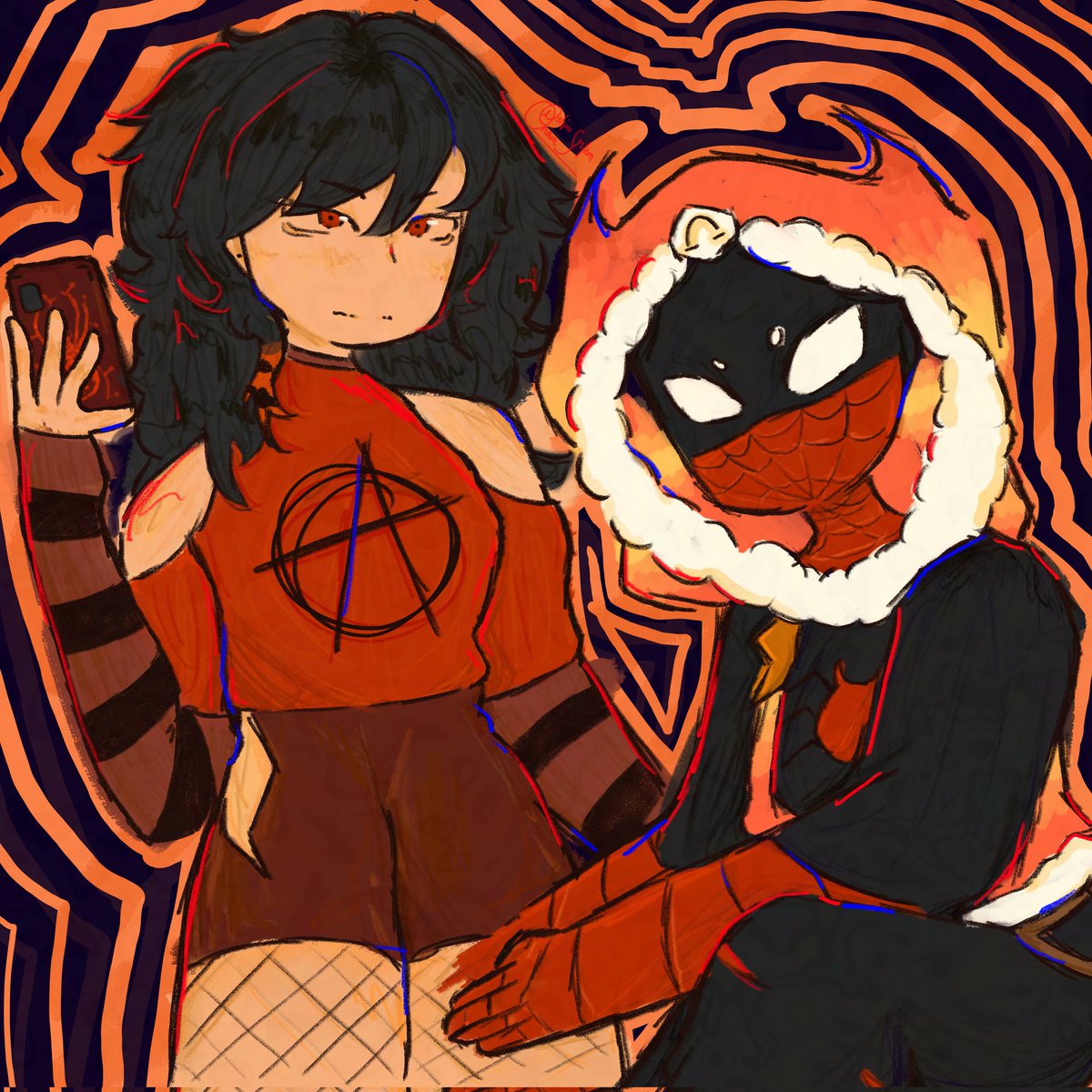 OnamSystem's tweet image. I LOVE THIS OC THEY&apos;RE SO COOL! Charcter made by @macandcheezits! #spidersona #artfight #teamseafoam