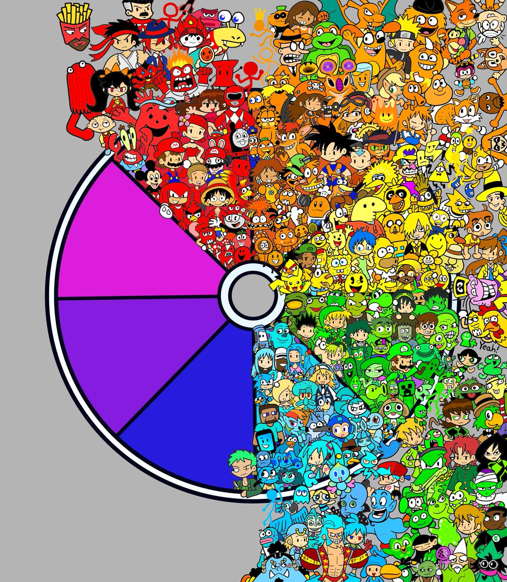 SuperAndrew418's tweet image. Cyan is complete! Give me blue characters!