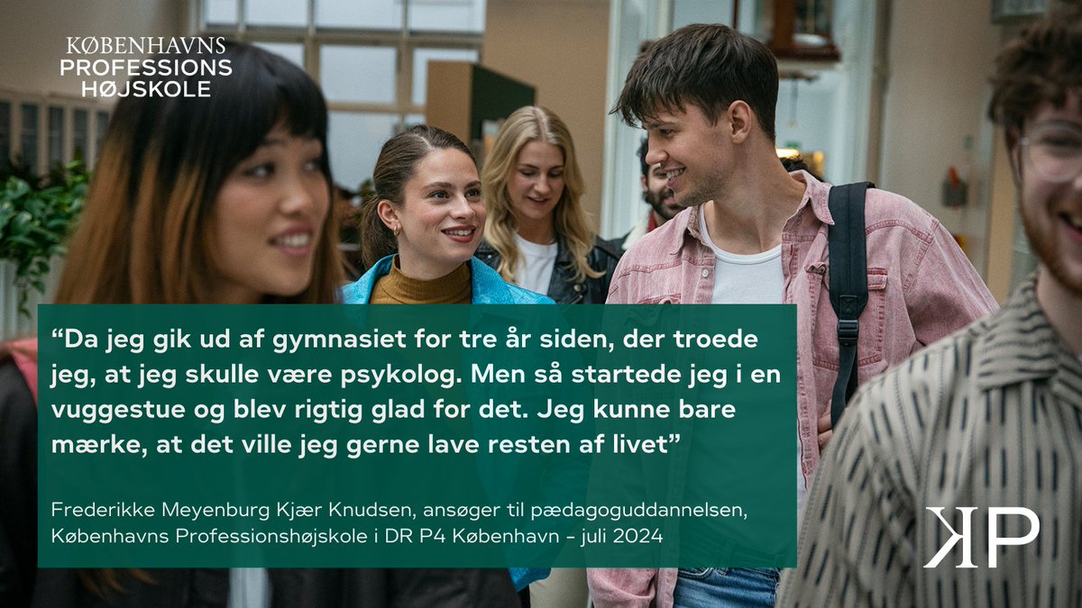 kbhprof's tweet photo. Selv om pædagoguddannelsen gik tilbage igen i år, så var der stadig 1.051 ansøgere, der havde uddannelsen som deres 1. prioritet her på @kbhprof. DR P4 Morgen har talt med to af ansøgerne - Frederikke og Mazikeen #uddpol #bhvchat #dkpol #kbhprof https://t.co/rMd1zaDghT https://t.co/bGyYY67Vn9