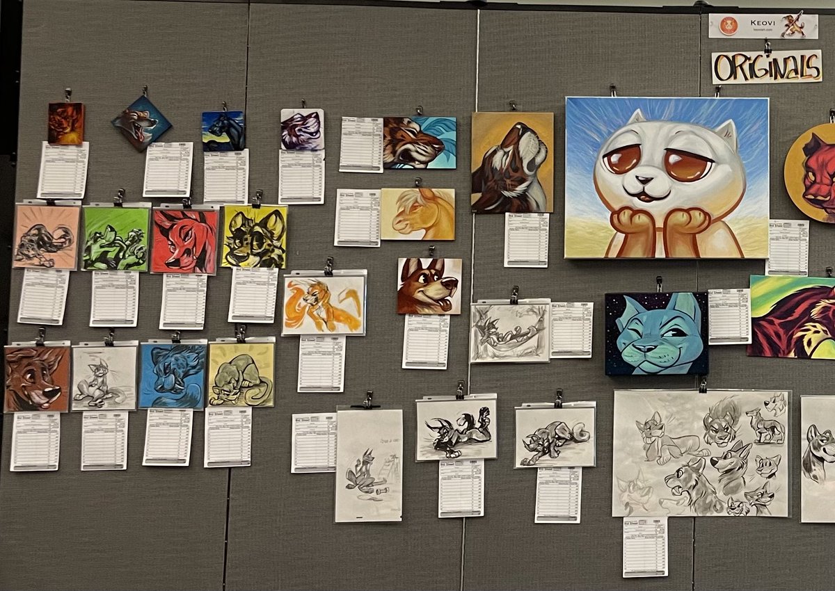KeoviArt's tweet image. Come check out my paintings and inks in the art show! F73-78, first door in the art show! :D 

And if you see me wandering around, feel free to say hi! I have stickers I wanna gift!