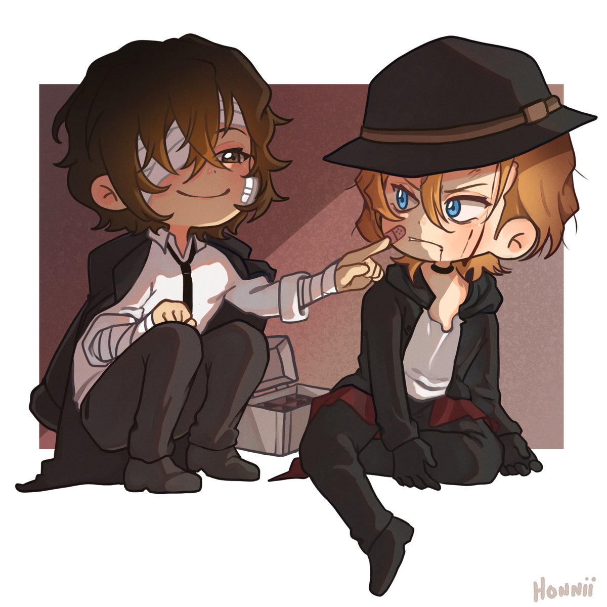 For the #skksummerexchange I was honored to create 2 pieces, both for Rio (left) &amp; Ami/<a href="/xbunnyblackx/">Ami - ia 🫶🏻</a> (right)

It was an honor and a joy! Thank you for having me! :)

#soukoku 
#bungostraydogs