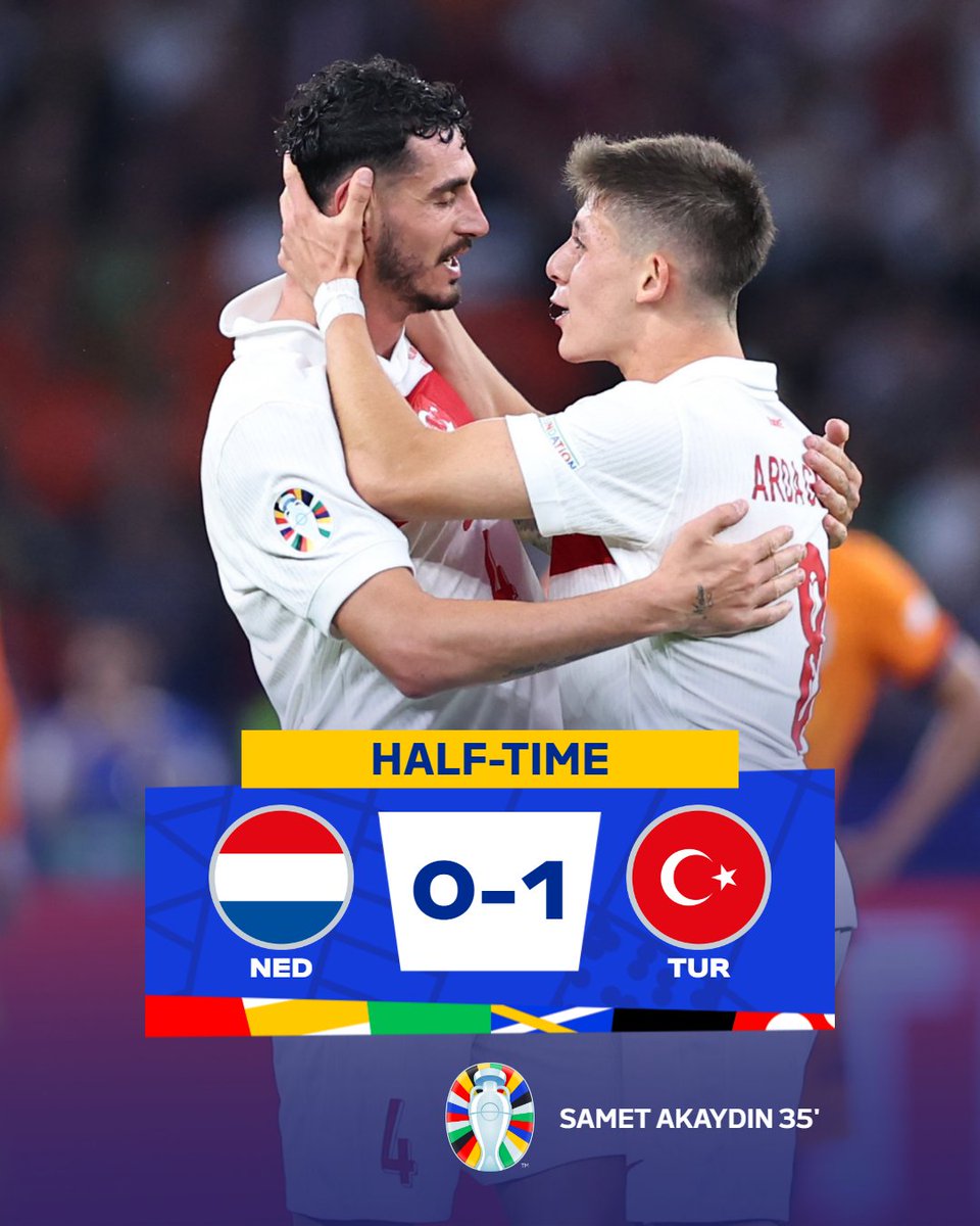 UEFAEURO's tweet photo. Türkiye ahead in Berlin 🇹🇷

#EURO2024 | #NEDTUR https://t.co/MChHivqkJk
