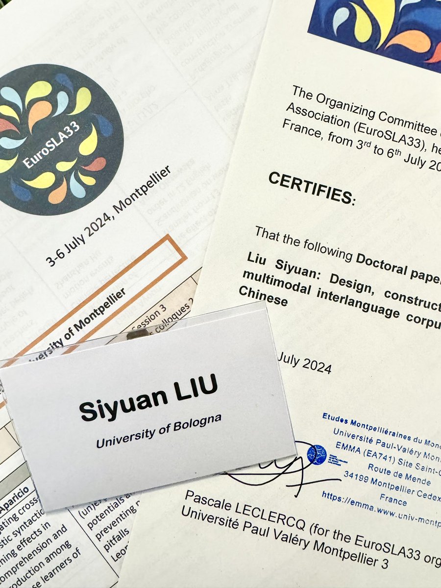 siiyuan_liu's tweet photo. Just presented my ongoing PhD project on constructing a L1 Italian L2 Chinese multimodal interlanguage corpus at the @EuroSLA Doctoral Workshop. Wonderful experience! Thanks to everyone:) Looking forward to next time. #EuroSLA33 #PhDResearch #Linguistics #learnercorpora #corpus https://t.co/if99opbeNu