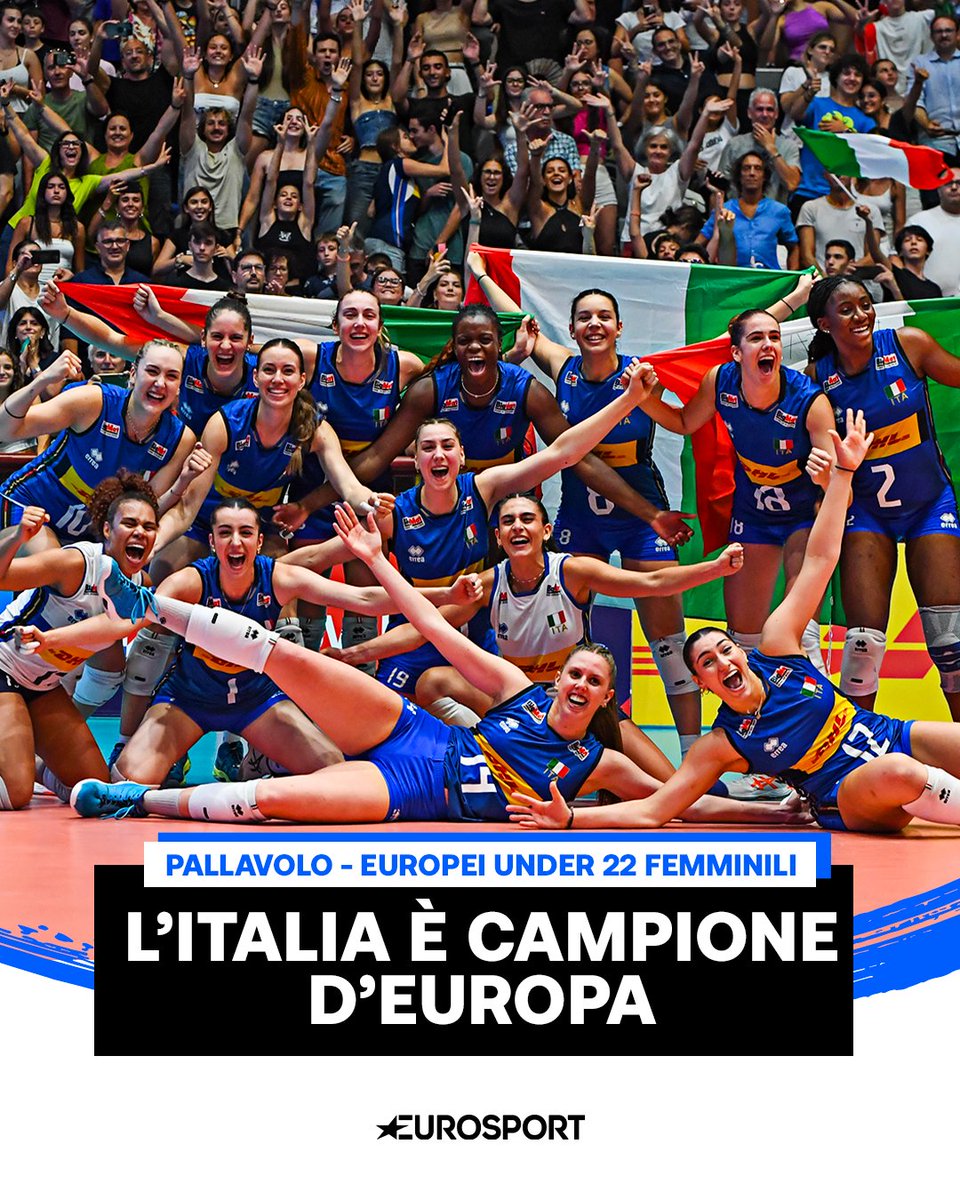 Eurosport IT (@eurosport_it) on Twitter photo CAMPIONESSE D'EUROPA UNDER 22 🥇🏐🇮🇹
Le azzurrine superano in finale la Serbia 3 a 0 e conquistano la medaglia d'oro agli Europei di categoria
📷 <a href="/Federvolley/">Federvolley ⭐️⭐️⭐️⭐️⭐️</a>
#EuroVolleyU22W #CEV #Pallavolo #Italia CAMPIONESSE D'EUROPA UNDER 22 🥇🏐🇮🇹
Le azzurrine superano in finale la Serbia 3 a 0 e conquistano la medaglia d'oro agli Europei di categoria
📷 <a href="/Federvolley/">Federvolley ⭐️⭐️⭐️⭐️⭐️</a>
#EuroVolleyU22W #CEV #Pallavolo #Italia