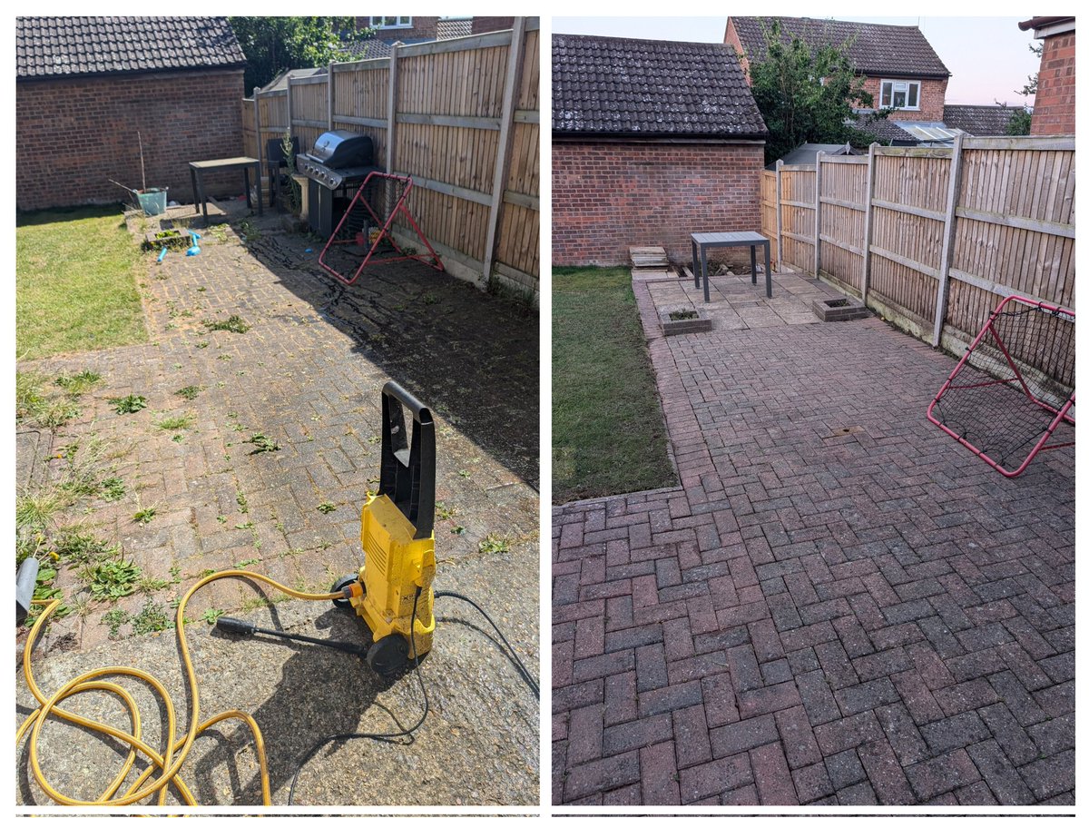 Finished pressure washing just in time to watch England win. Such a satisfying job!