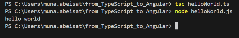 "Hello, world!" from my first TypeScript project

#typescript #Angular