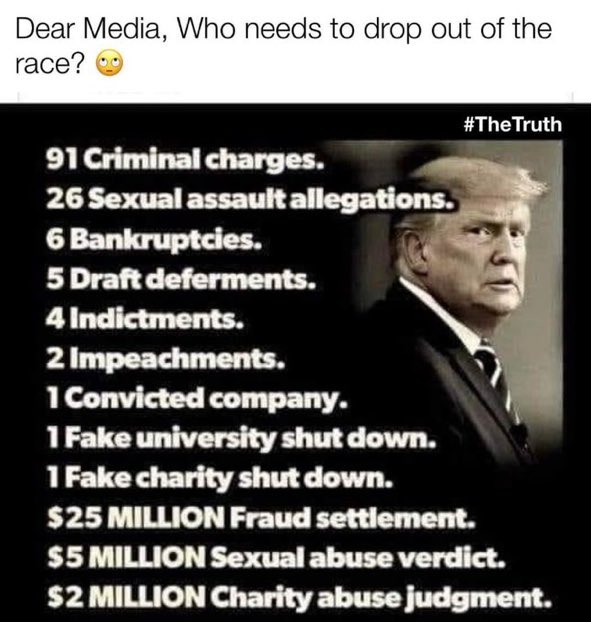 Fernand46357857's tweet photo. ANYONE WITH HIS BACKGROUND WOULD NEVER BE ALLOWED TO RUN FOR PRESIDENT IN ANY OTHER DEMOCRATIC COUNTRY IN THE WORLD https://t.co/XyEFw8v8pC